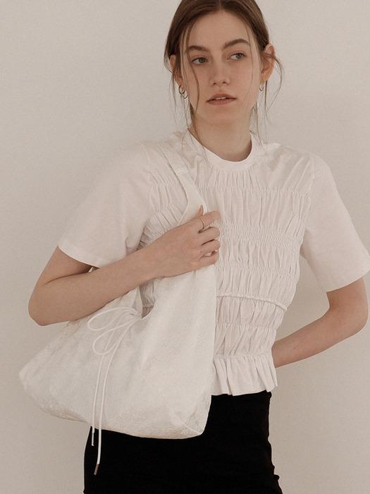 Jeanne Flower Jacquard Shoulder Bag_Medium_White