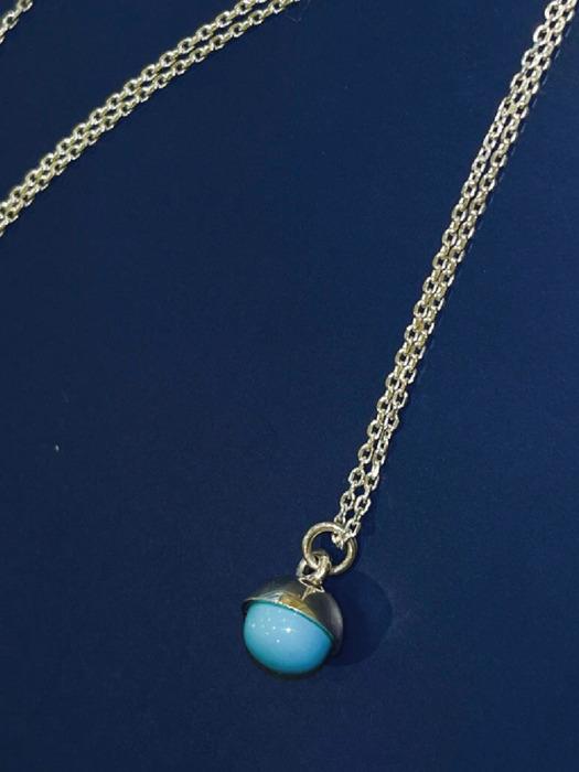 [92.5 silver]turquoise bell necklace