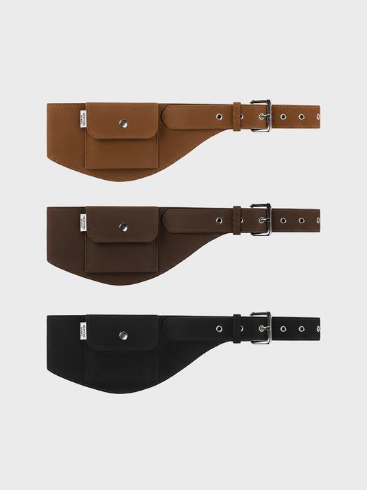 SUEDE POCKET BELT BAG 3COLOR