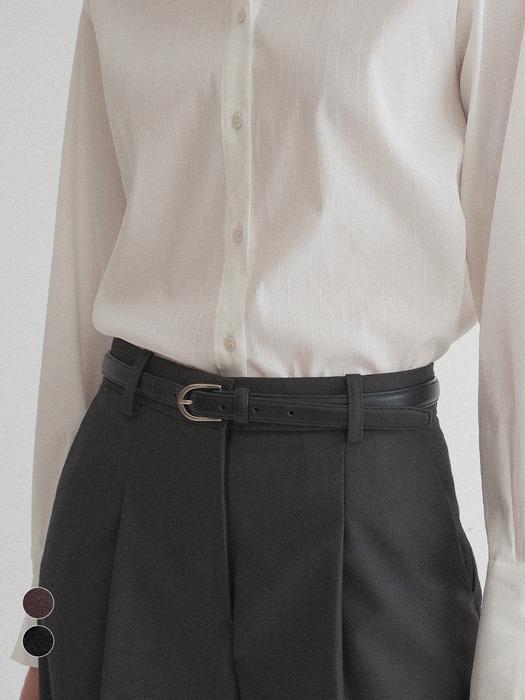 플레인 소가죽 슬림 벨트_2color