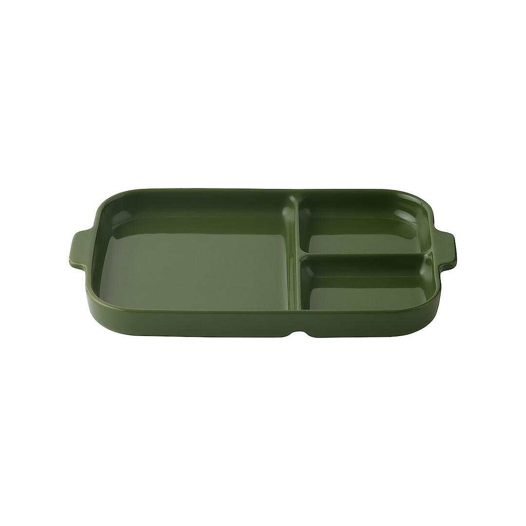 도자기제 칸막이 접시 · 그린 · 275x175mm