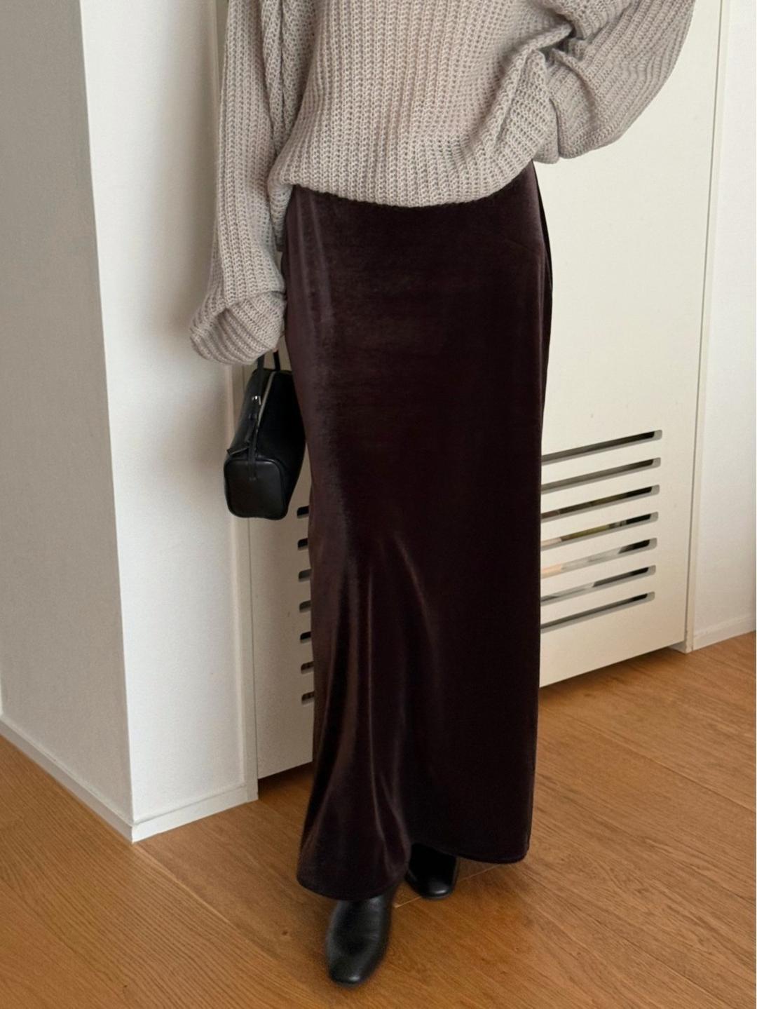 [MADE] Velvet maxi skirt
