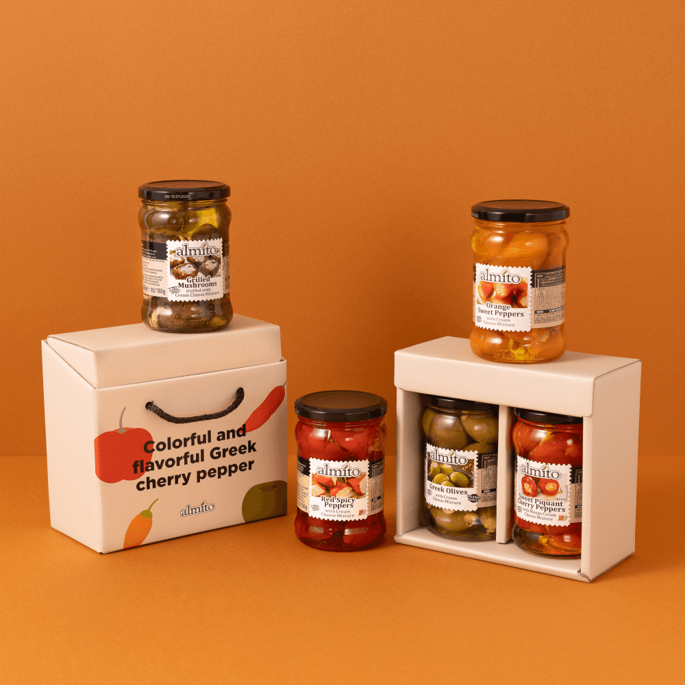 [와인안주] 알미토 크림치즈 6종 2개입 선물세트 (체리페퍼, 머쉬룸,오렌지페퍼,레드 스파이시페퍼, 망고크림, 그릭올리브)