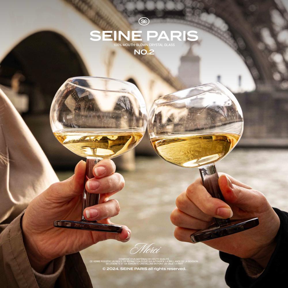 파리의 낭만을"SEINE PARIS 크리스탈 와인잔 2P세트 화이트와인잔 샴페인잔 유리잔 신혼/집들이/이사/홈파티