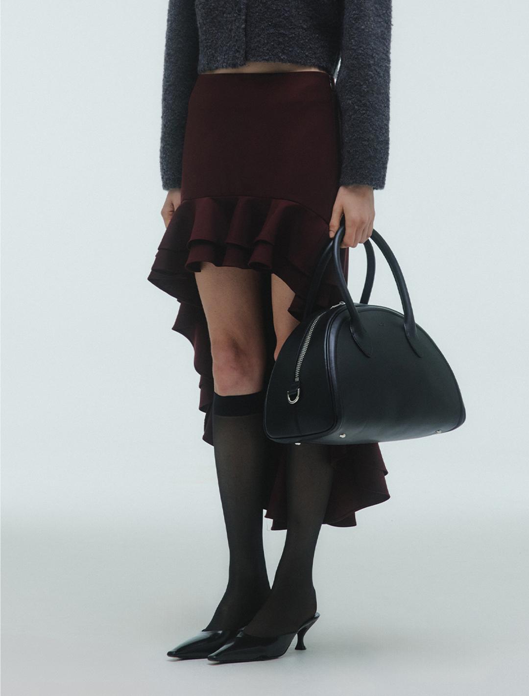 카일로 러플 롱 스커트 버건디 | empty