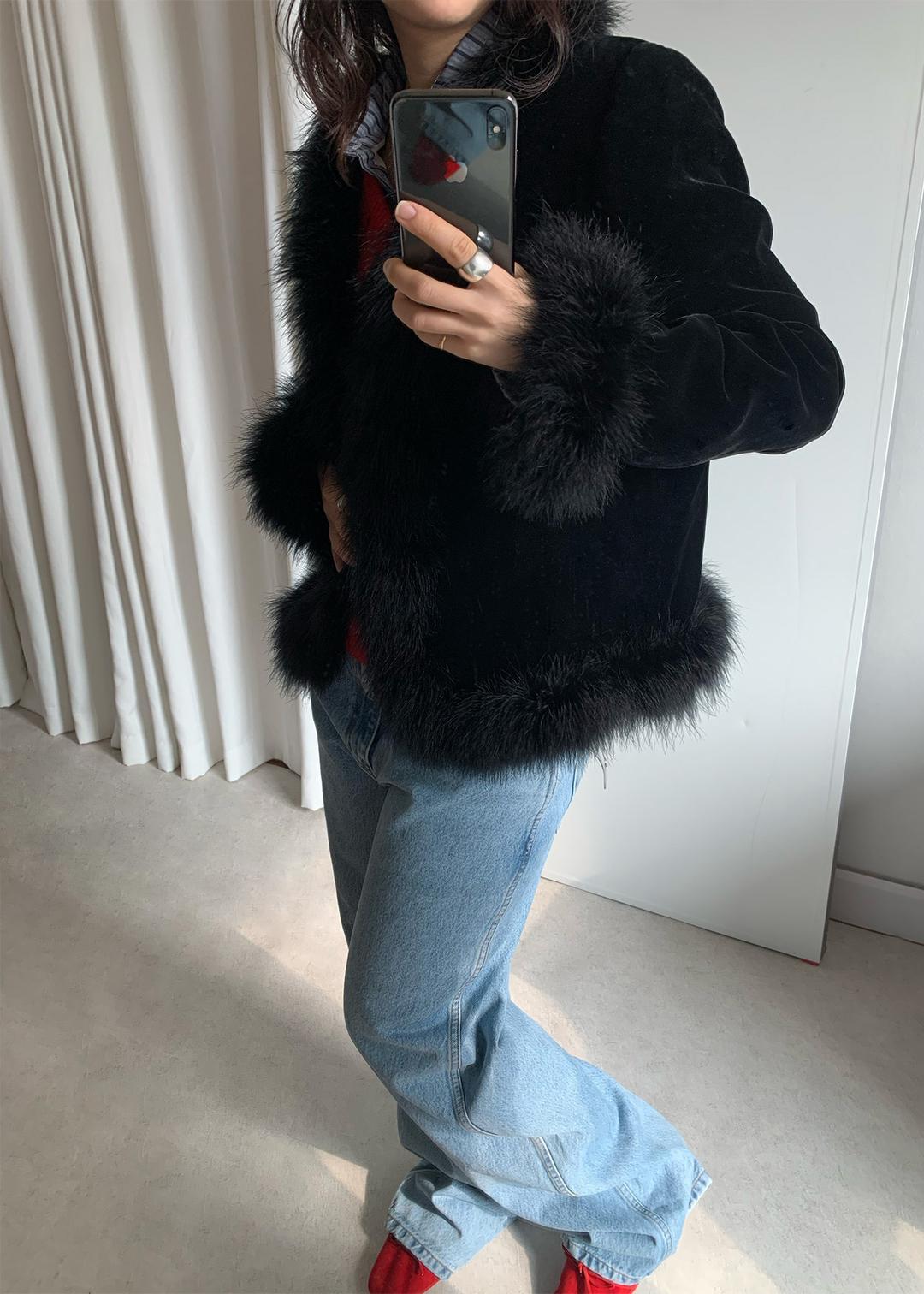 Feathers Velvet Jacket