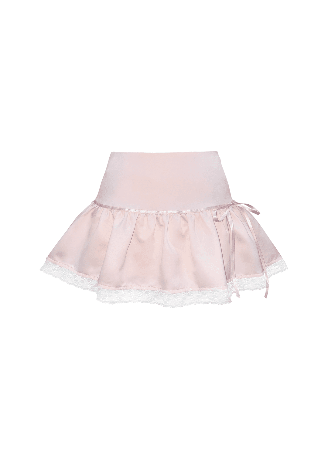 Soft Satin Tiered Skirt (PINK)