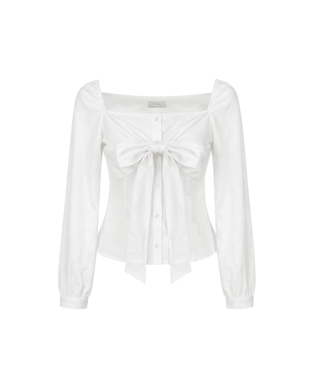 [1st] January Ribbon Tie Blouse - WHITE