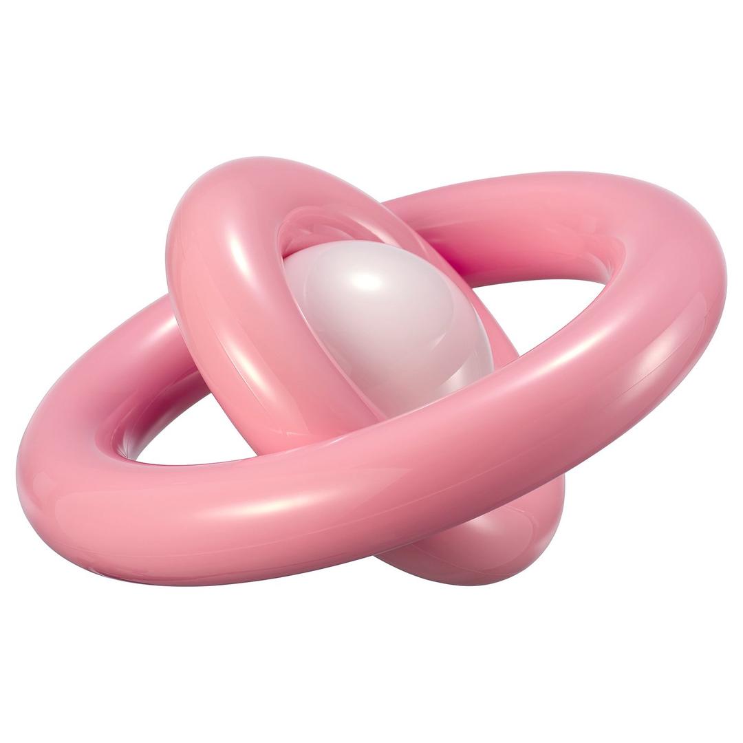 STRÅLA 스트롤라 LED 장식용 탁상스탠드 - 플라스틱/배터리식 핑크