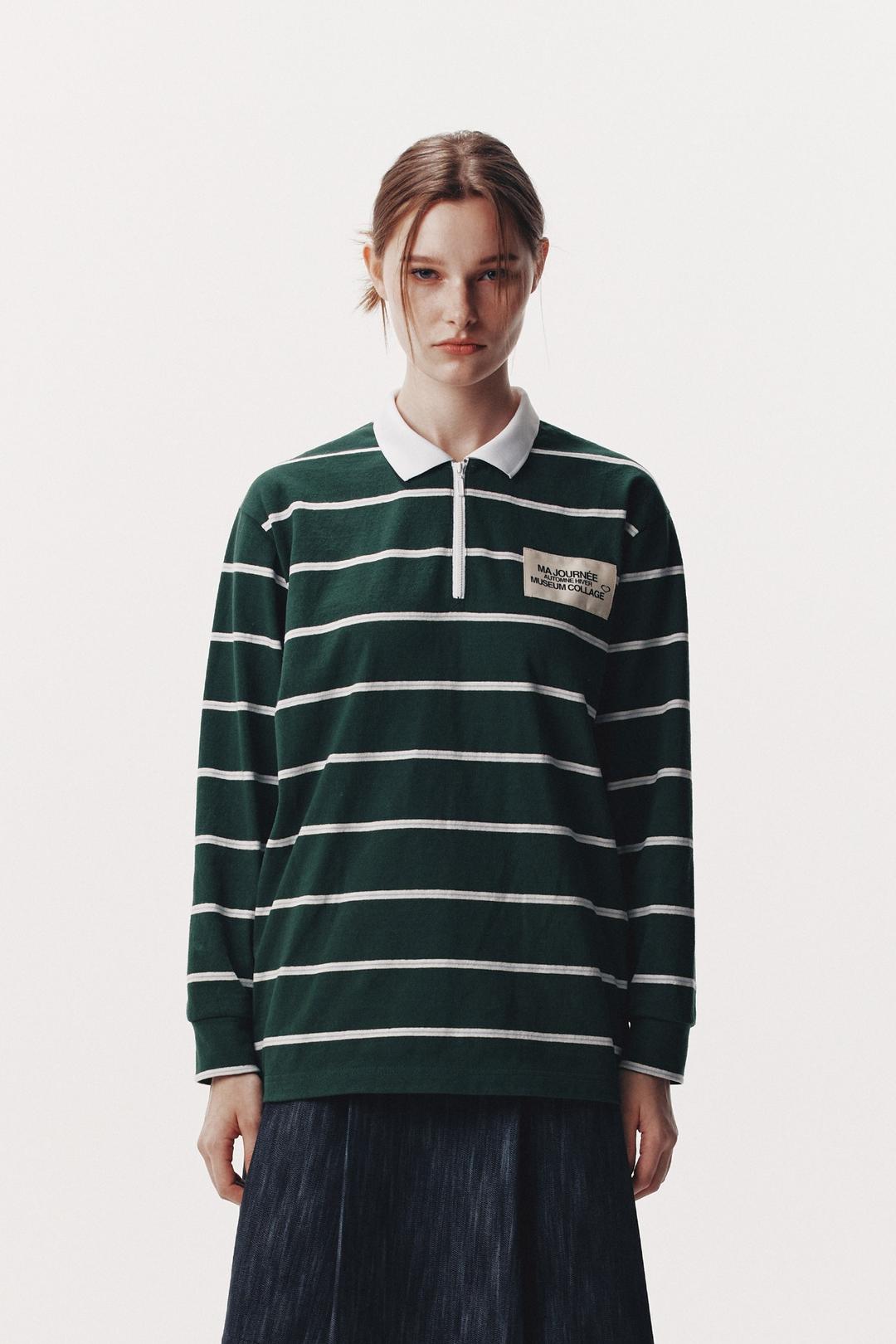 BORDER COLLAR SHIRT_GREEN