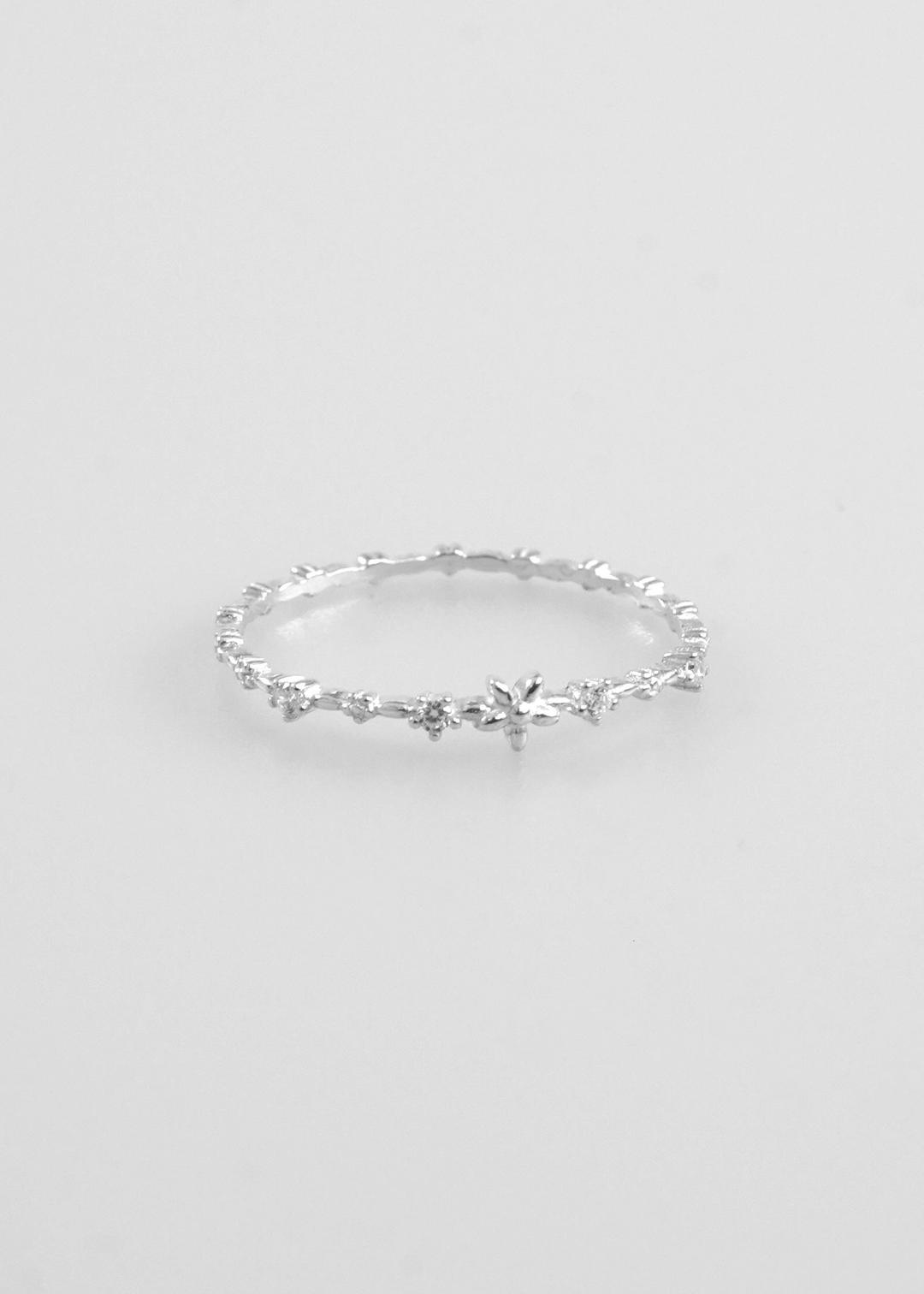 [엔믹스 설윤 착용](92.5실버)눈꽃 스노우 라인 반지