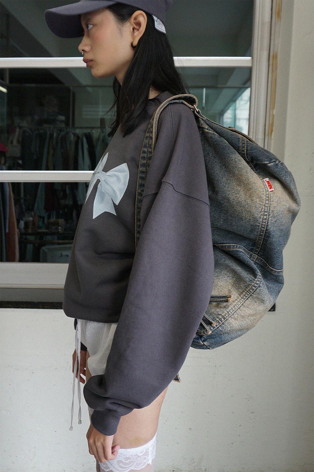 Washed Denim Duffle Bag Vintage Tint
