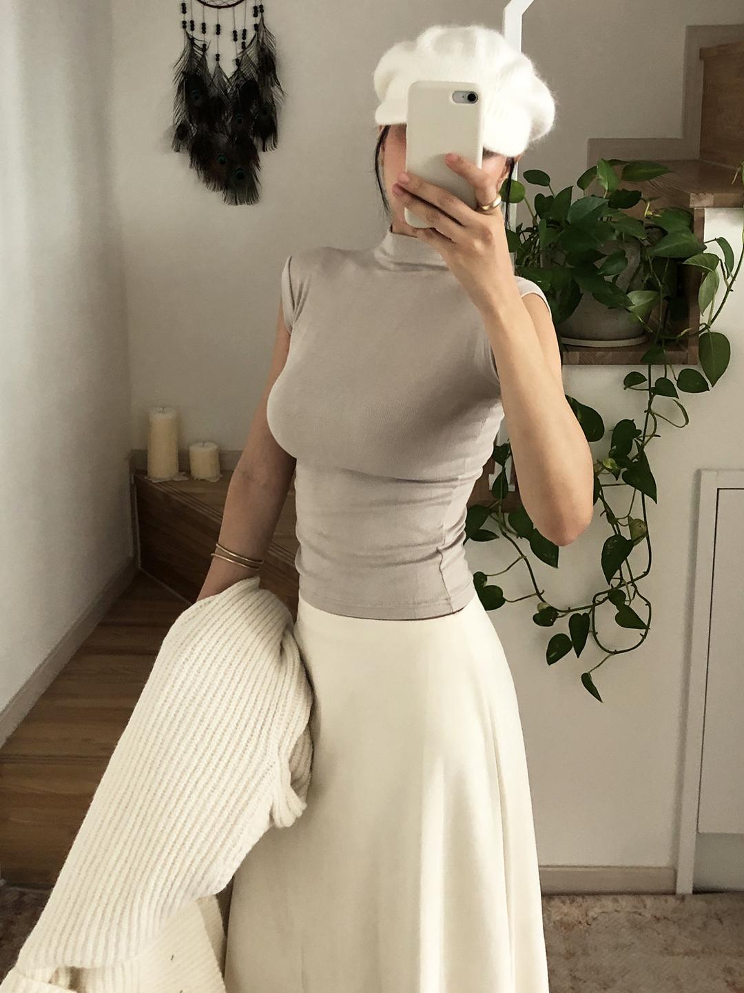 Mock Neck Cap T (5color)