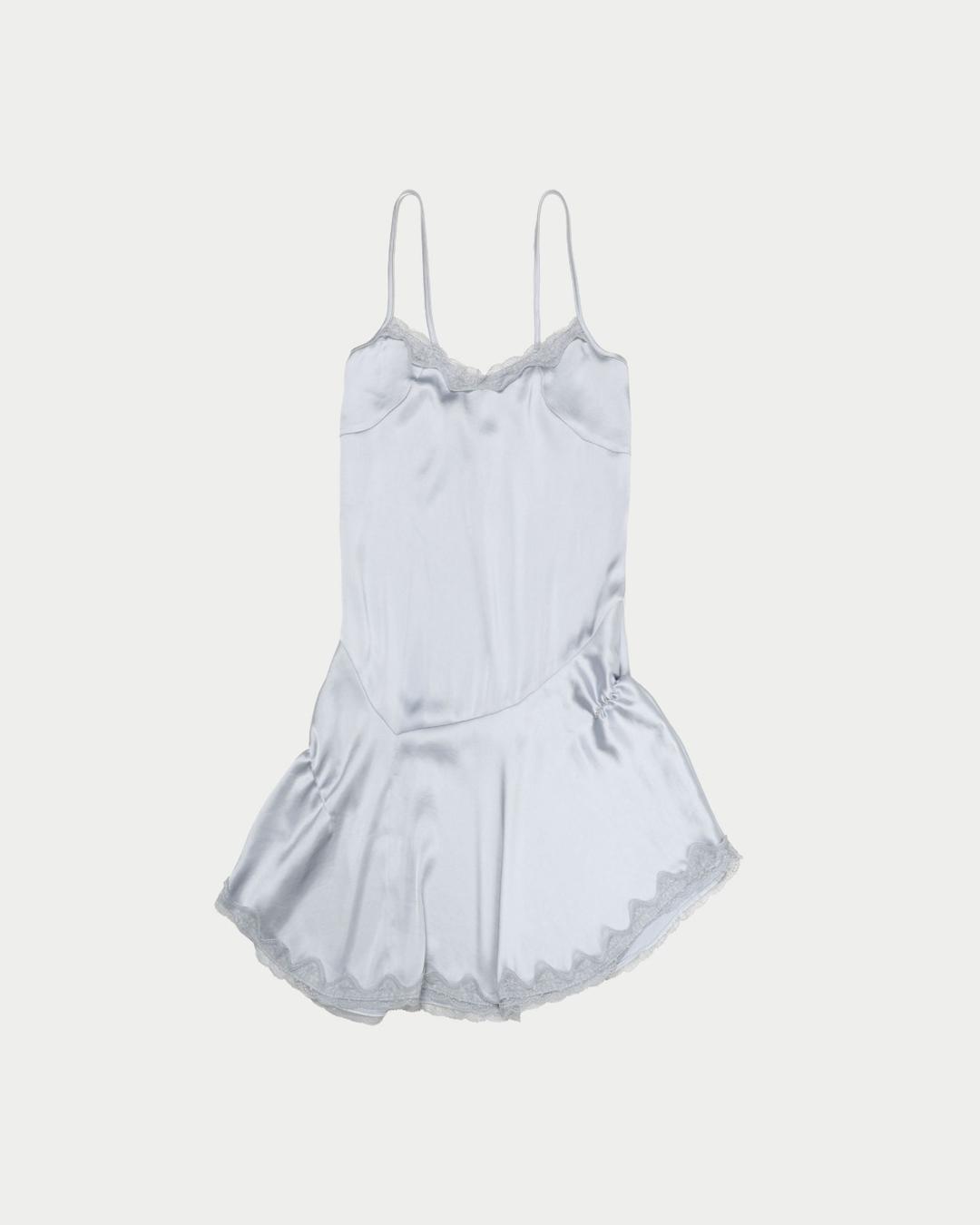 [5/8 예약배송] LACE SHIRRING SLIP MINI DRESS, LIGHT BLUE