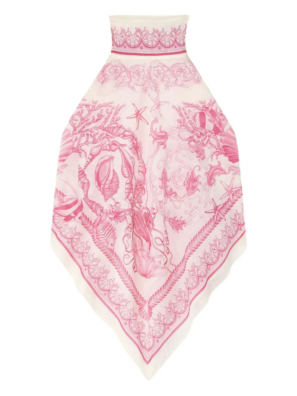 Versace 언더워터 바로코 커버업 풀라드 탑 | 뉴트럴 | FARFETCH KR