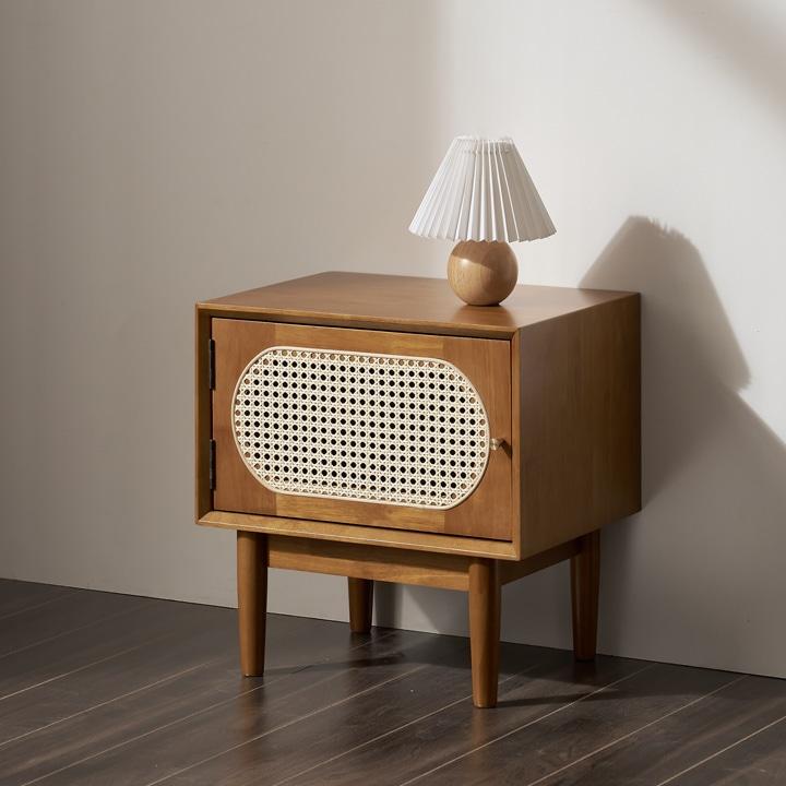 브리즈 원목 라탄 침대 협탁