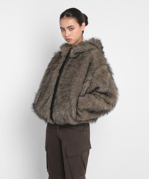 REVERSIBLE FUR LEATHER JUMPER_BEIGE / BLACK