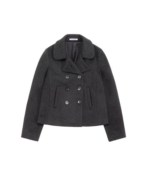 Airy Wool Short Coat Dark Charcoal